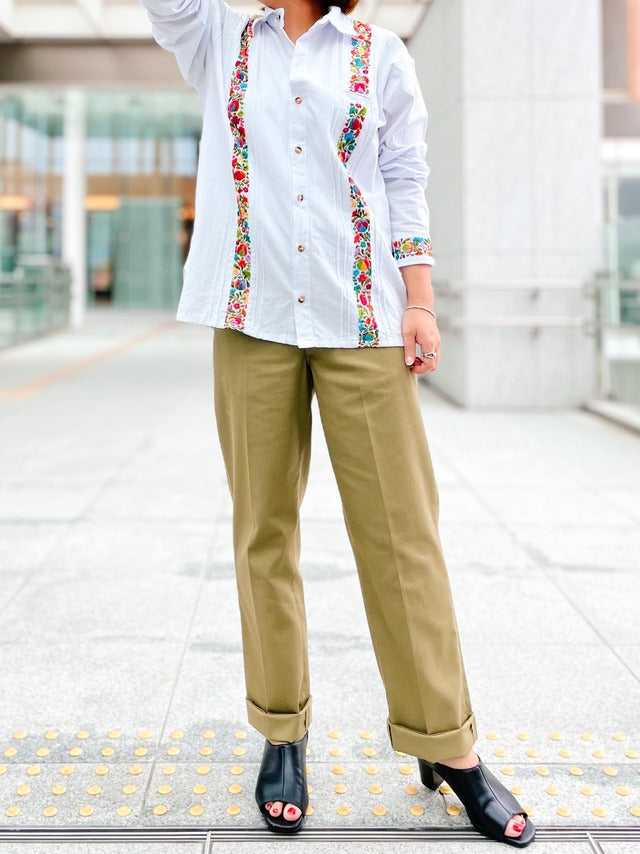 San Antonino Shirt B/サンアントニーノ メキシコ刺繍 シャツ
