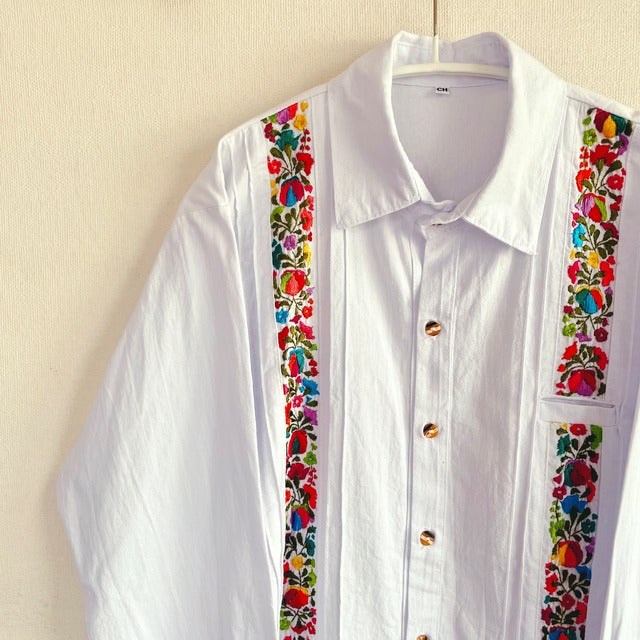 San Antonino Shirt B/サンアントニーノ メキシコ刺繍 シャツ