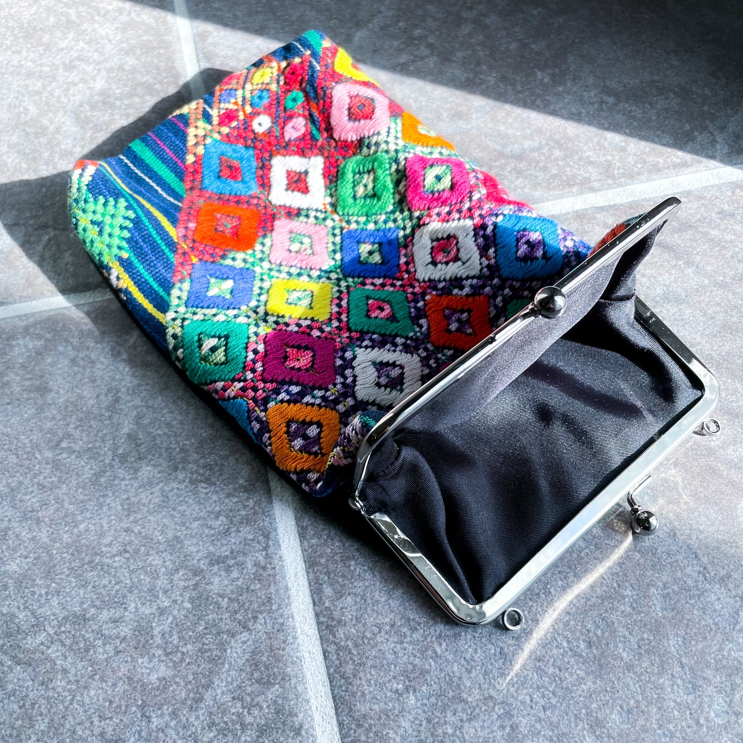 Guatemalan Huipil Mini Bag #5/グアテマラ ウィピル がま口バッグ ポシェット スマホケース