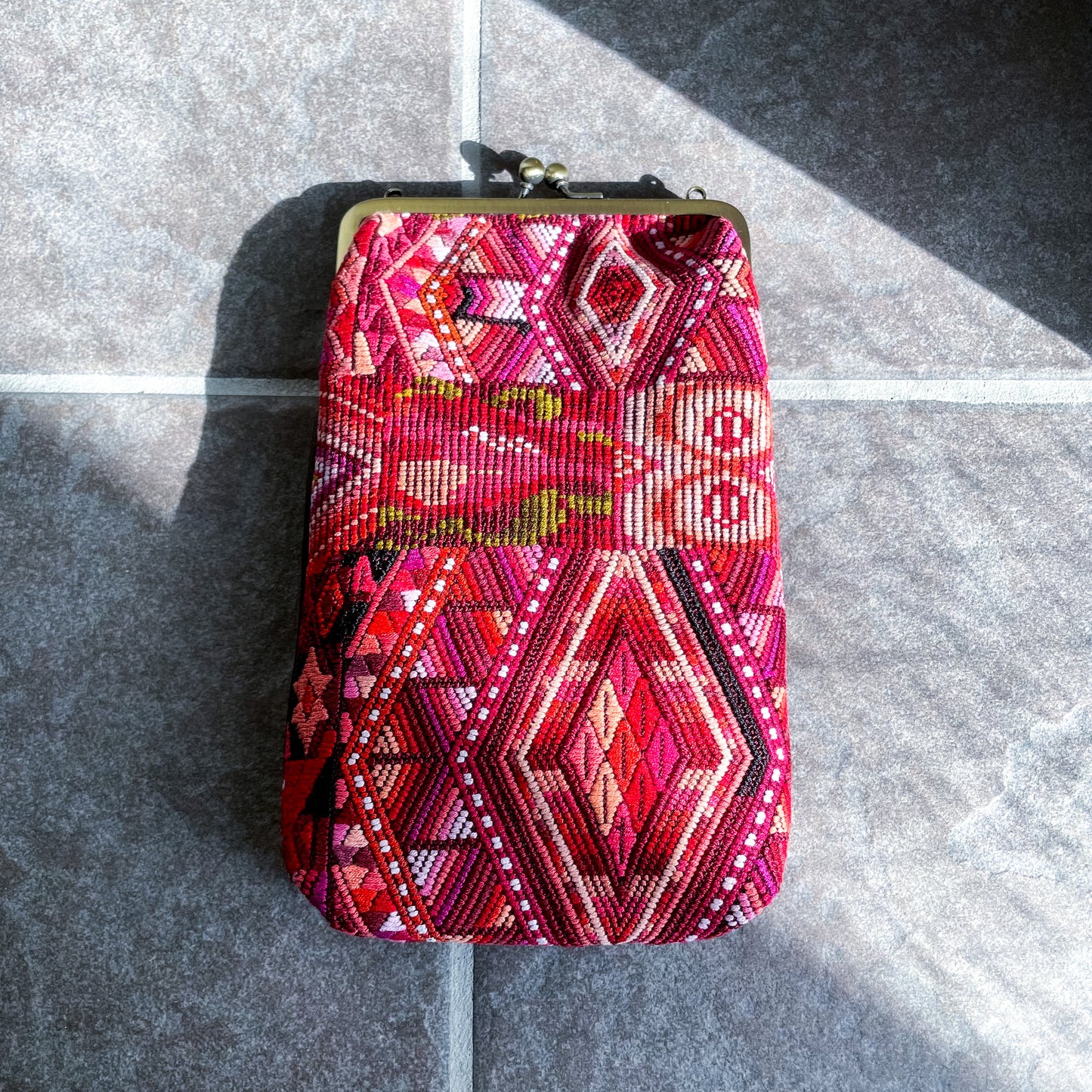 Guatemalan Huipil Mini Bag #2/グアテマラ ウィピル がま口バッグ ポシェット スマホケース