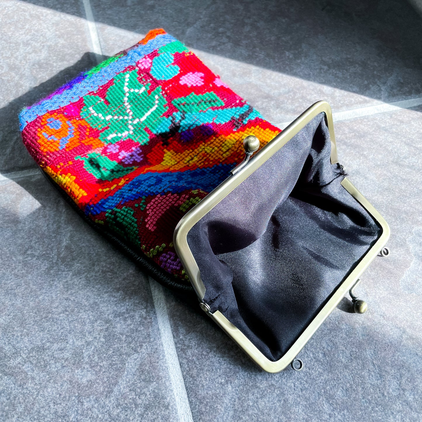 Guatemalan Huipil Mini Bag #3/グアテマラ ウィピル がま口バッグ ポシェット スマホケース