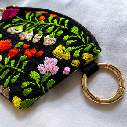Mexican Embroidery Mini Pouch #6／メキシコ刺繍 サンアントニーノ ポーチ airpods ケース