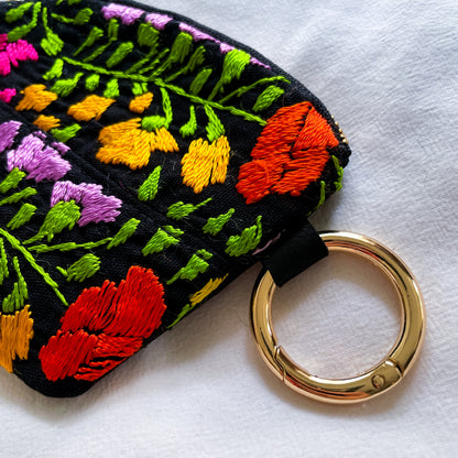 Mexican Embroidery Mini Pouch #5／メキシコ刺繍 サンアントニーノ ポーチ airpods ケース