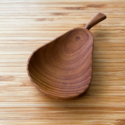 Wood Plate Pear #1／天然木 プレート 小物入れ チークウッド