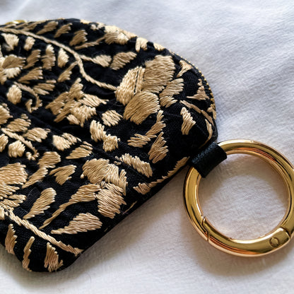 Mexican Embroidery Mini Pouch #10／メキシコ刺繍 サンアントニーノ ポーチ airpods ケース