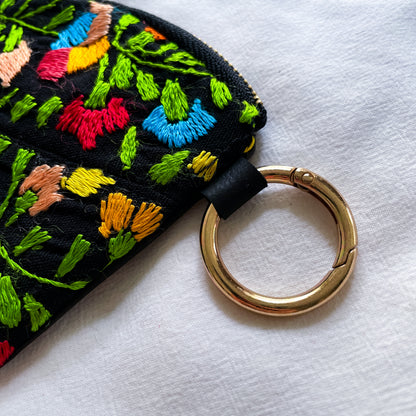 Mexican Embroidery Mini Pouch #9／メキシコ刺繍 サンアントニーノ ポーチ airpods ケース