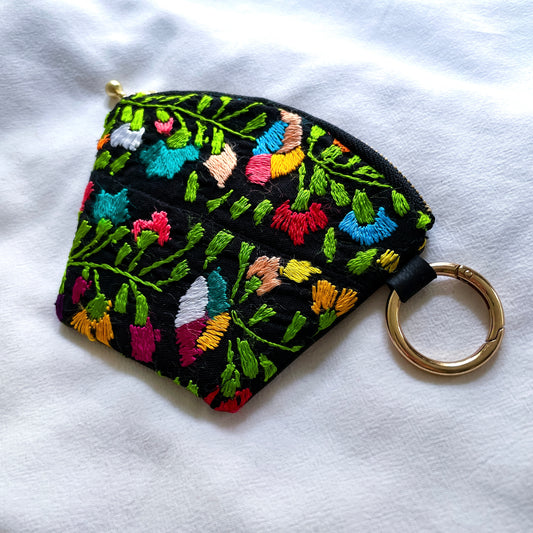 Mexican Embroidery Mini Pouch #9／メキシコ刺繍 サンアントニーノ ポーチ airpods ケース