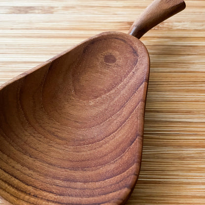 Wood Plate Pear #1／天然木 プレート 小物入れ チークウッド