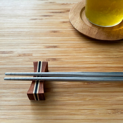 Wood Chopsticks Rest #3／箸置き 天然木 チーク 寄木細工