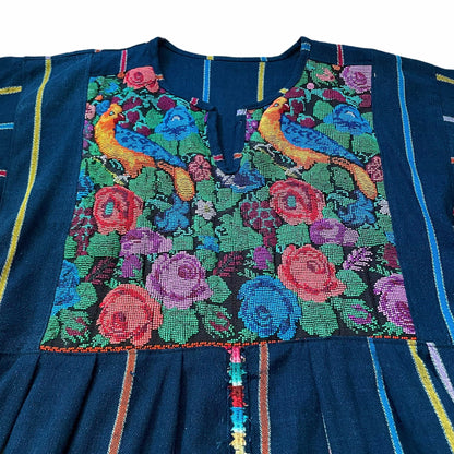 Huipil × Indigo Dress K (S)／グアテマラ ウィピル × 藍染 ワンピース