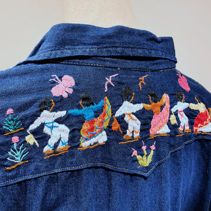Michoacan Embroidery Denim Shirt F／ミチョアカン メキシコ刺繍 デニムシャツ インディゴ