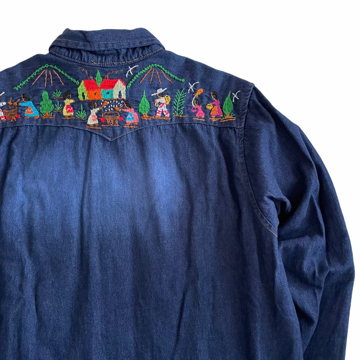 Michoacan Embroidery Denim Shirt C／ミチョアカン メキシコ刺繍 デニムシャツ インディゴ