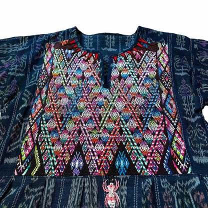Huipil × Indigo Dress J (S)／グアテマラ ウィピル × 藍染 ワンピース