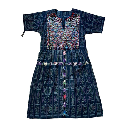 Huipil × Indigo Dress J (S)／グアテマラ ウィピル × 藍染 ワンピース