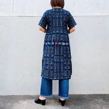 Huipil × Indigo Dress J (S)／グアテマラ ウィピル × 藍染 ワンピース