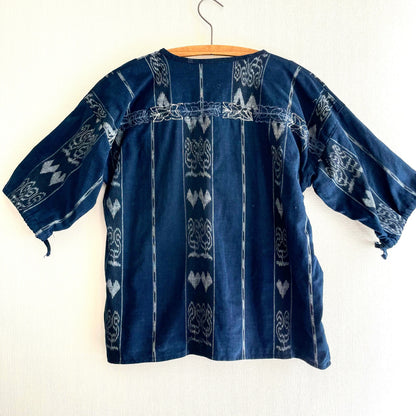 Huipil × Indigo Blouse Short Sleeve A／グアテマラ ウィピル 藍染 半袖ブラウス