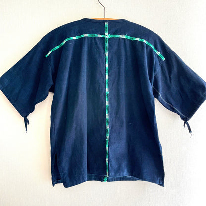 Huipil × Indigo Blouse Short Sleeve C／グアテマラ ウィピル 藍染 半袖ブラウス