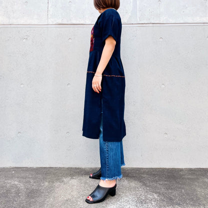 Huipil × Indigo Dress I (S)／グアテマラ ウィピル × 藍染 ワンピース