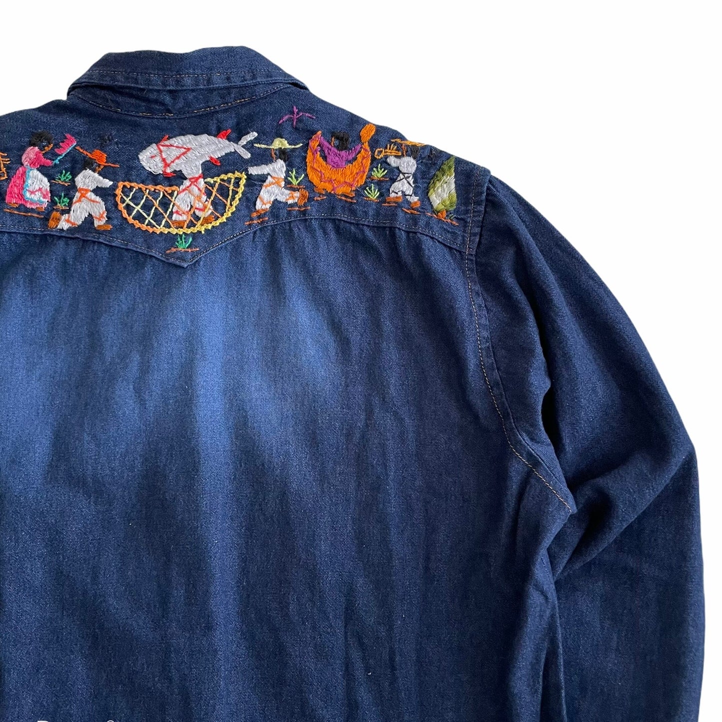 Michoacan Embroidery Denim Shirt E／ミチョアカン メキシコ刺繍 デニムシャツ インディゴ