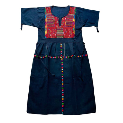 Huipil × Indigo Dress H (S)／グアテマラ ウィピル × 藍染 ワンピース