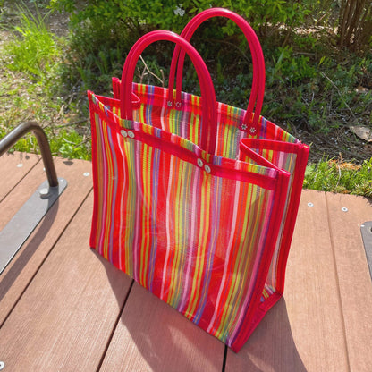 Stripe Mesh Bag (S) #4／ストライプ メッシュバッグ メキシコ