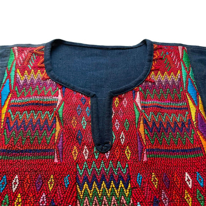 Huipil × Indigo Dress H (S)／グアテマラ ウィピル × 藍染 ワンピース