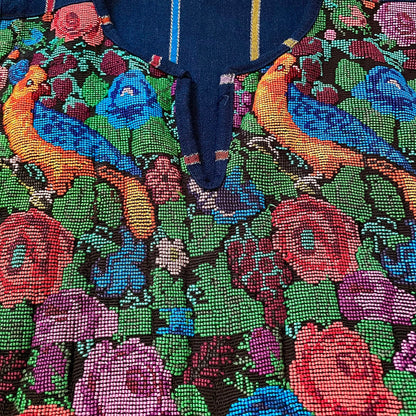 Huipil × Indigo Dress K (S)／グアテマラ ウィピル × 藍染 ワンピース