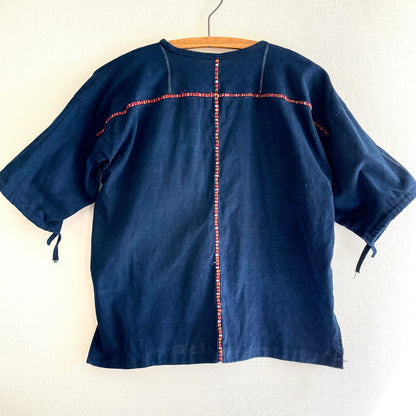 Huipil × Indigo Blouse Short Sleeve B／グアテマラ ウィピル 藍染 半袖ブラウス
