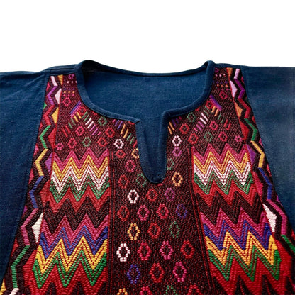 Huipil × Indigo Dress I (S)／グアテマラ ウィピル × 藍染 ワンピース