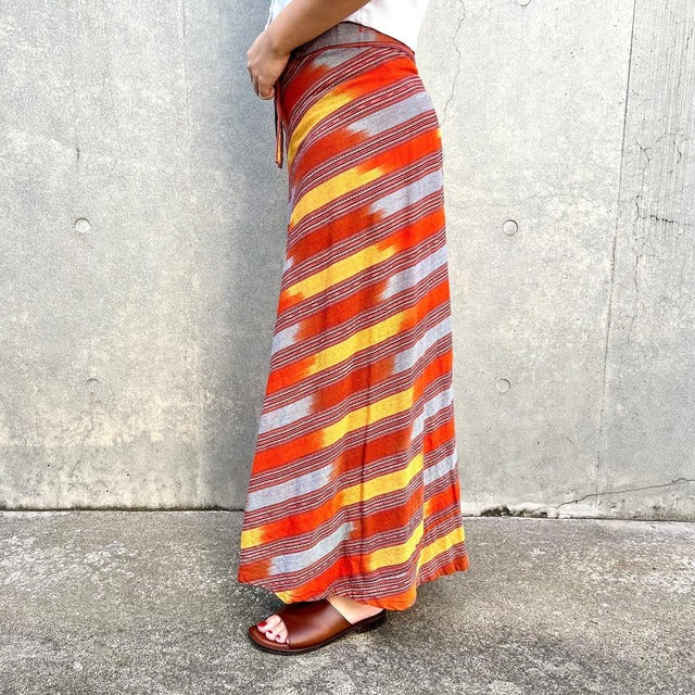 Jaspe Skirt #7／グアテマラ コルテ 巻きスカート 絣 織り
