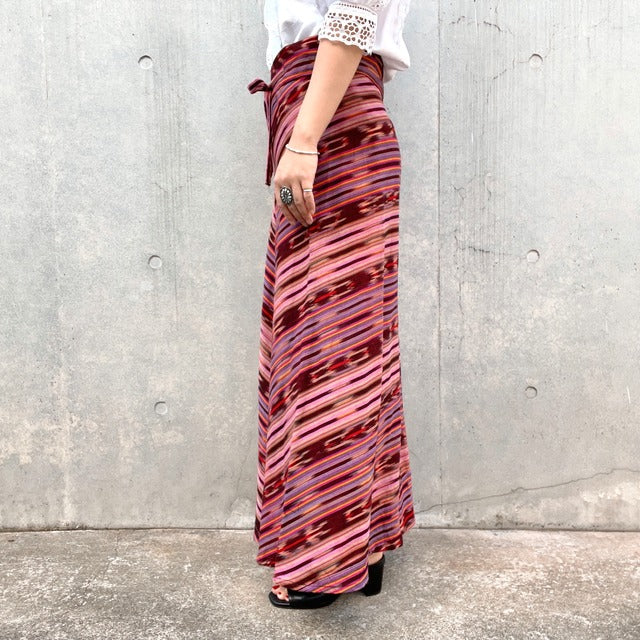 Jaspe Skirt #4／グアテマラ コルテ 巻きスカート 絣 織り
