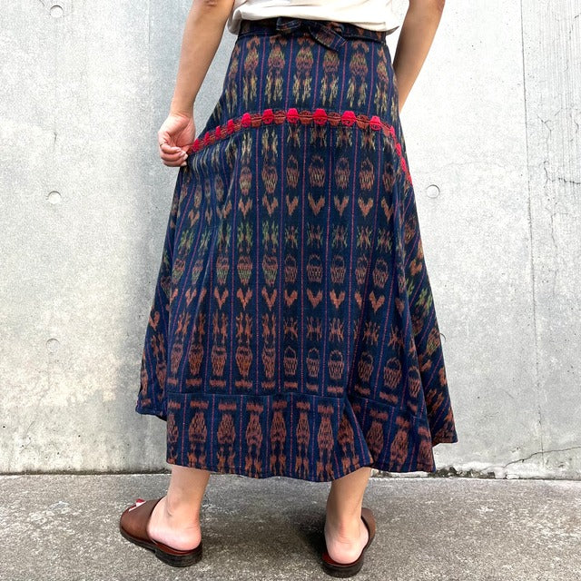 Indigo Skirt Corte #13／グアテマラ コルテ 藍染 スカート 刺繍 民族衣装