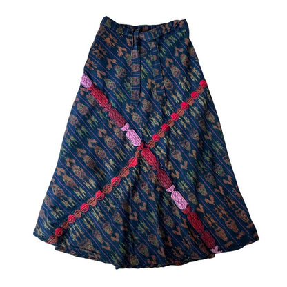 Indigo Skirt Corte #13／グアテマラ コルテ 藍染 スカート 刺繍 民族衣装