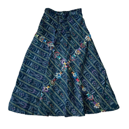 Indigo Skirt Corte #11／グアテマラ コルテ 藍染 スカート 刺繍 民族衣装