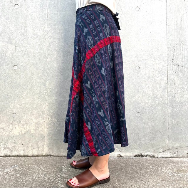 Indigo Skirt Corte #10／グアテマラ コルテ 藍染 スカート 刺繍 民族衣装
