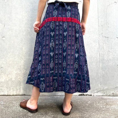 Indigo Skirt Corte #10／グアテマラ コルテ 藍染 スカート 刺繍 民族衣装