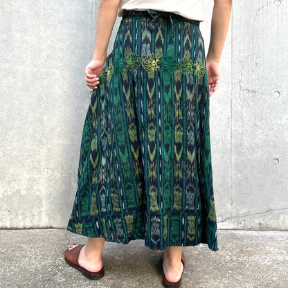 Indigo Skirt Corte #6／グアテマラ コルテ 藍染 スカート 刺繍 民族衣装