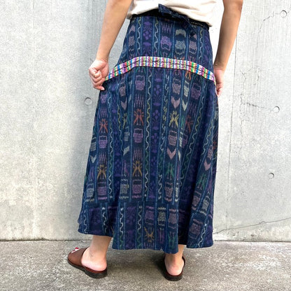 Indigo Skirt Corte #5／グアテマラ コルテ 藍染 スカート 刺繍 民族衣装