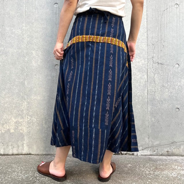 Indigo Skirt Corte #4／グアテマラ コルテ 藍染 スカート 刺繍 民族衣装