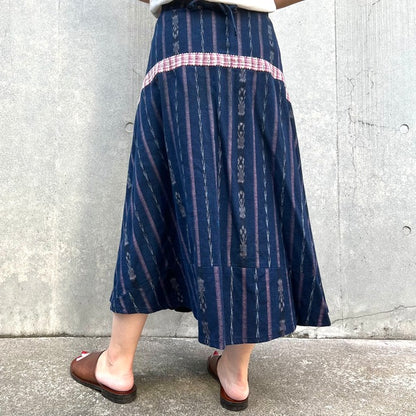 Indigo Skirt Corte #3／グアテマラ コルテ 藍染 スカート 刺繍 民族衣装