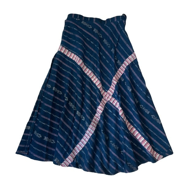 Indigo Skirt Corte #3／グアテマラ コルテ 藍染 スカート 刺繍 民族衣装