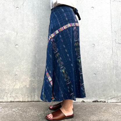 Indigo Skirt Corte #2／グアテマラ コルテ 藍染 スカート 刺繍 民族衣装