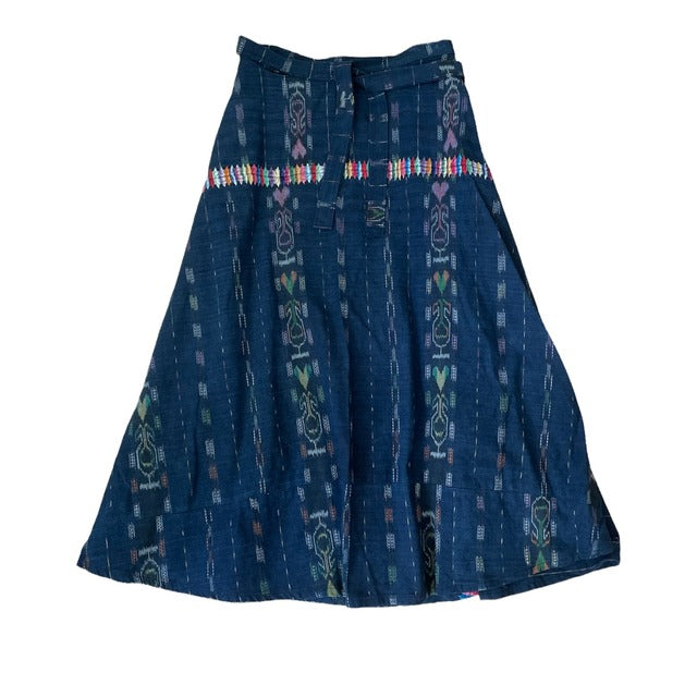 Indigo Skirt Corte #2／グアテマラ コルテ 藍染 スカート 刺繍 民族衣装