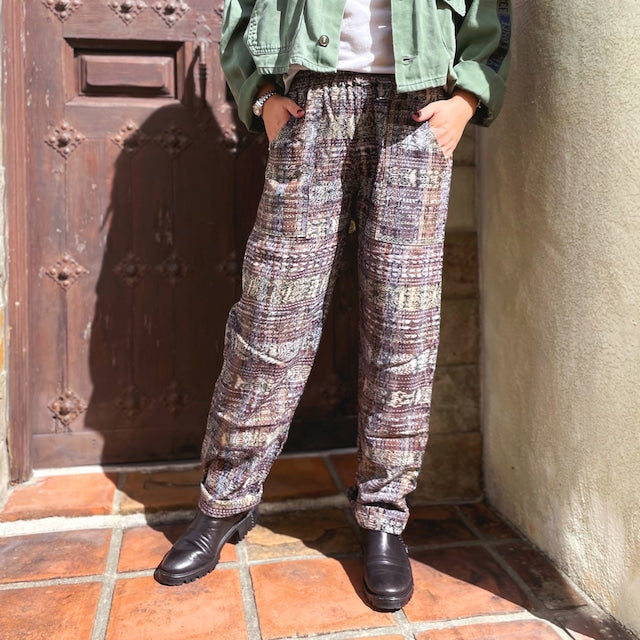 Guatemalan Easy Pants (wide straight) #5／グアテマラ コルテ イージーパンツ ワイドパンツ 織り