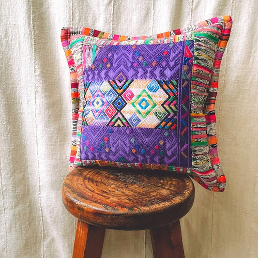 Huipil Cushion Cover #18 (40×40㎝)／グアテマラ ウィピル クッションカバー