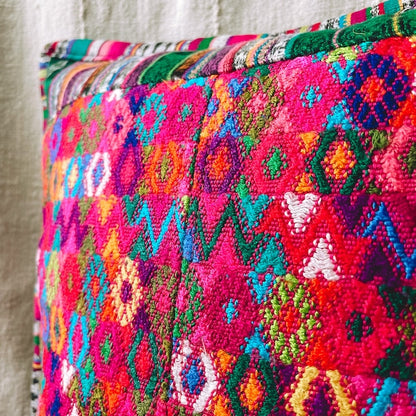 Huipil Cushion Cover #7 (40×40㎝)／グアテマラ ウィピル クッションカバー