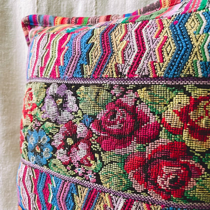 Huipil Cushion Cover #12 (40×40㎝)／グアテマラ ウィピル クッションカバー