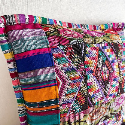 Huipil Cushion Cover #3 (45×45㎝)／グアテマラ ウィピル クッションカバー