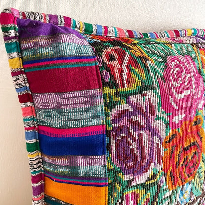 Huipil Cushion Cover #1 (45×45㎝)／グアテマラ ウィピル クッションカバー