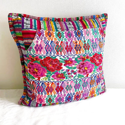 Huipil Cushion Cover #7 (50×50㎝)／グアテマラ ウィピル クッションカバー
